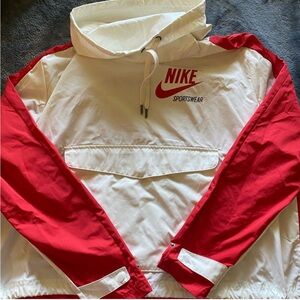 Nike Red and White Sportswear Jacket